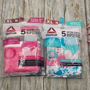 Reebok Girl’s Seamless & Cotton Hipster Underwear Panties 2-5pk Size XL 16